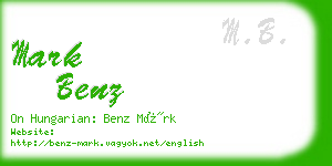 mark benz business card